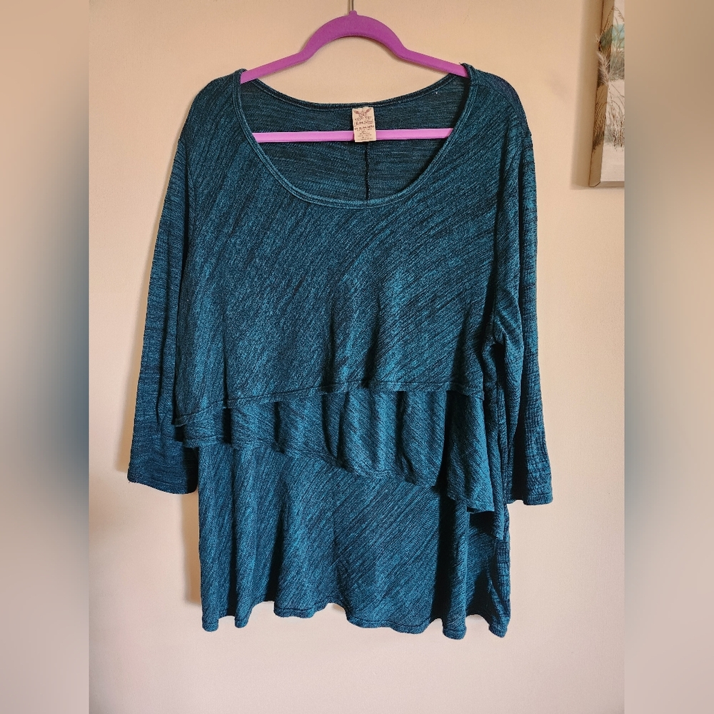 Faded Glory plus size top tiered layer 4X